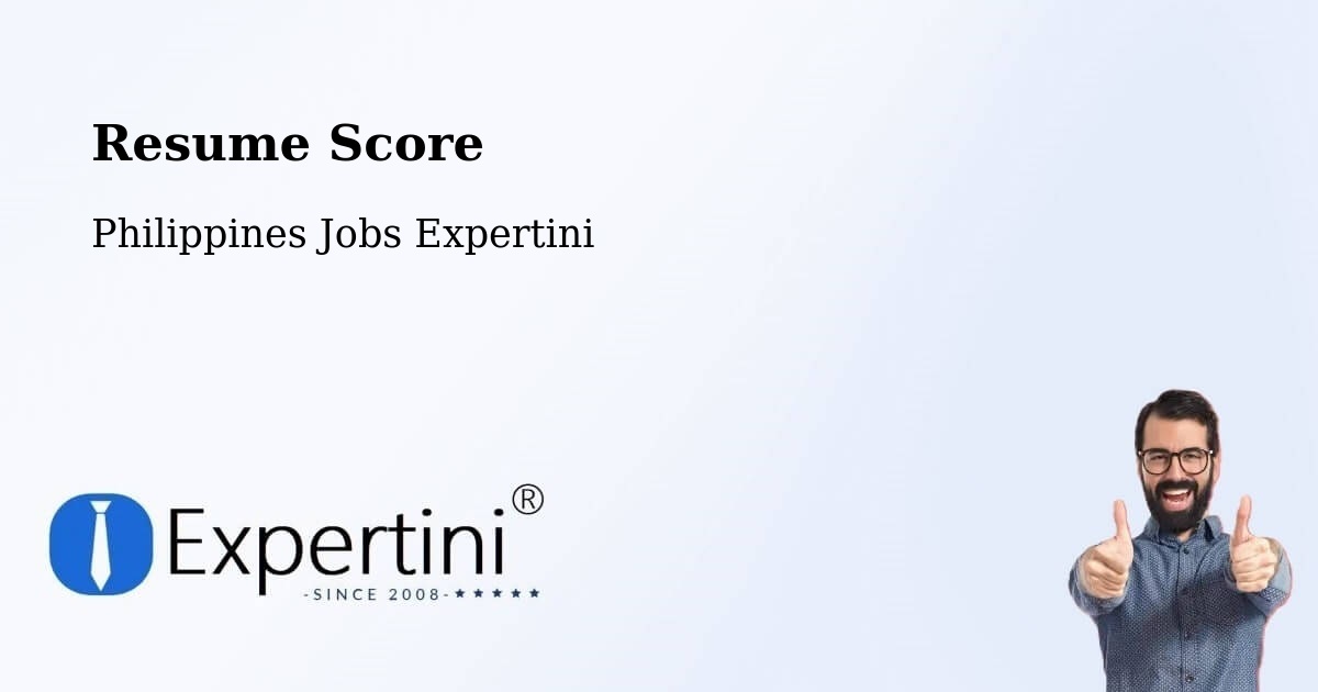 Resume Score & Job Description Match Tool – Mariveles - Philippines Jobs Expertini